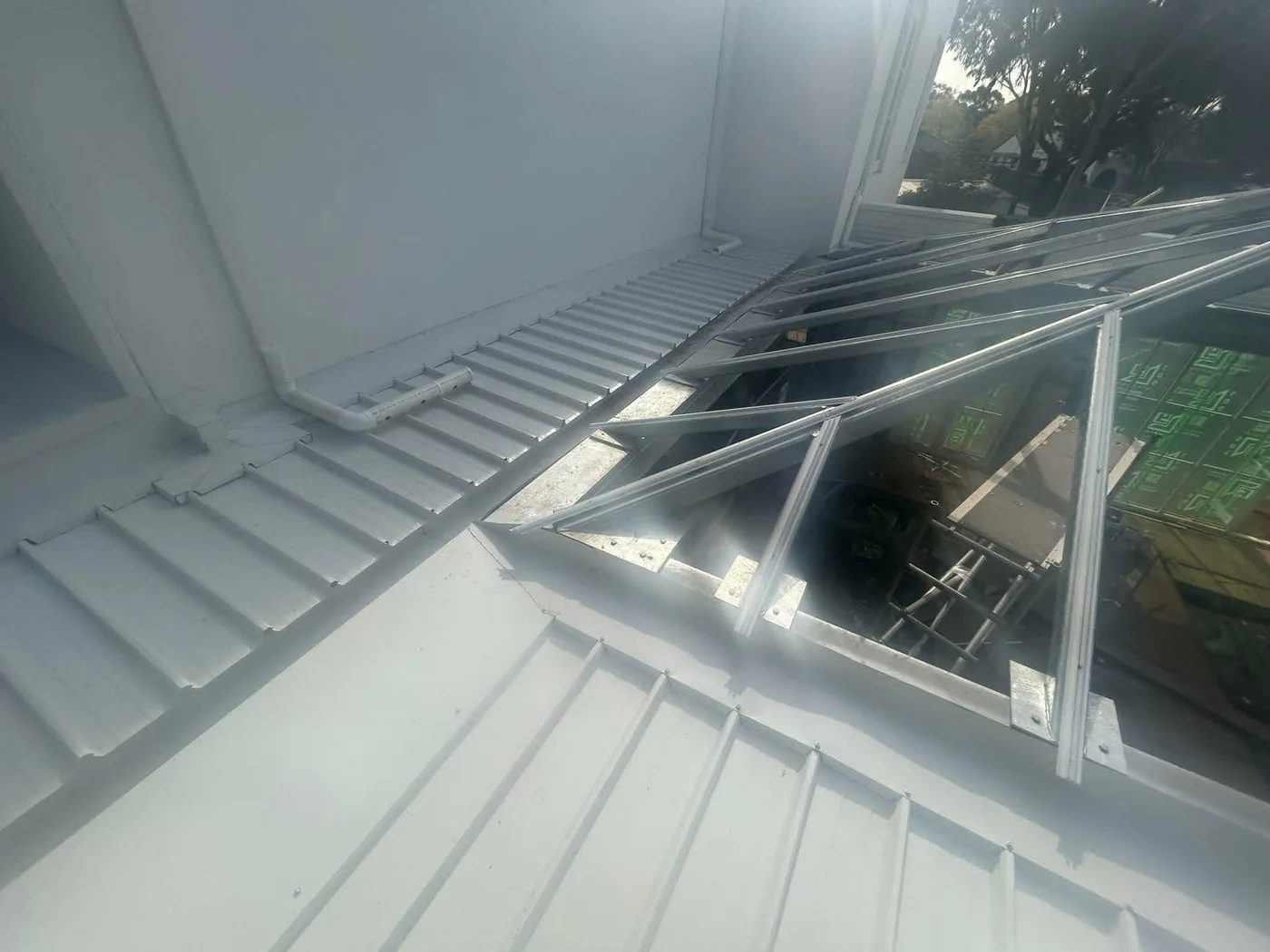 Skylight flashing detail on a Colorbond roof in Melbourne